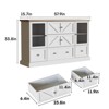 Sideboard Buffet Storage Cabinet, Coffee Bar with Adjustable Shelves, Milk White - 2 of 4