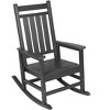 VYNXARIA All Weather Rocking Chair Set with Side Table, 3-Piece Rocking Chair Set with Wood-Texture , Grey(includes 2 Rocking Chairs and 1 Table) - 2 of 4
