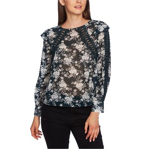 1.STATE Womens Lace Inset Floral Pullover Blouse - 1 of 1