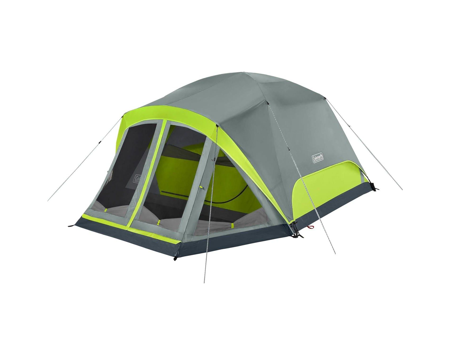 Coleman Skydome 4-Person Camping Tent With Screen Room, Rock Grey