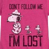Girls' - Peanuts - Don't Follow Me Fitted Short Sleeve Graphic T-Shirt - 2 of 4