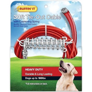 Ruffin' It Heavy Duty 30 ft.  Cable Tie-Out for Dogs - 1 of 4
