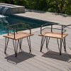 FIONECA Industrial Wood and Metal Dining Chair Set of 2, Rustic Farmhouse Style for Kitchen, Dining Room, or Patio - 4 of 4