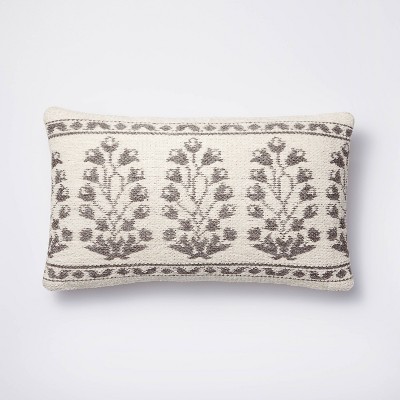 Photo 1 of Woven Jacquard Floral Pillow Blue/Cream - Threshold™ designed with Studio McGee