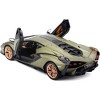 Lamborghini Sian FKP 37 Matt Green Metallic with Copper Wheels 1/24 Diecast Model Car by Bburago - 4 of 4