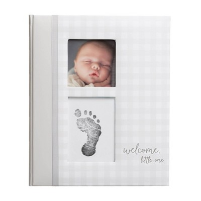 Pearhead Gingham Baby Memory Book - Gray