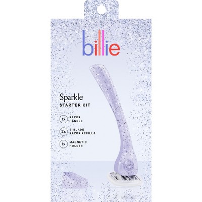 Billie Women's Sparkle Razor Kit - 1 Handle + Magnetic Holder + 2 Blade Refills