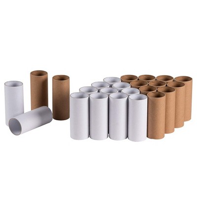 Juvale 24-Pack Cardboard Tubes DIY Craft Rolls, Empty Toilet Paper Rolls, White & Brown, 1.6x1.6x3.9 in