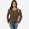 Anna-Kaci Women's Textured Long Sleeve Knit Top with Crew Neckline - 2 of 4