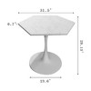 NicBex 32" Modern Round Dining Table with Printed White Marble Table Top, End Table for 4, Leisure Coffee Table for Dining Room, Living Room - 3 of 4