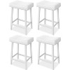 Counter Height Bar Stools, 24 Inch PU Leather Barstools with Heavy Duty Metal Legs, Thick Saddle Seats Breakfast Stools for Kitchen Island, Bar - 2 of 4