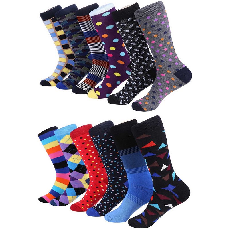 Mio Marino - Men's Bold Designer Dress Socks 12 Pack, 1 of 7