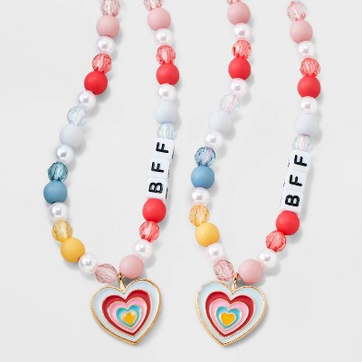 Girls&#39; 2pk Heart Charms BFF Necklace Set - Cat &#38; Jack&#8482;