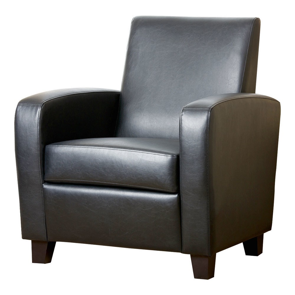 Bailey Club Chair Leather Dark Black - Abbyson Living was $370.99 now $278.24 (25.0% off)