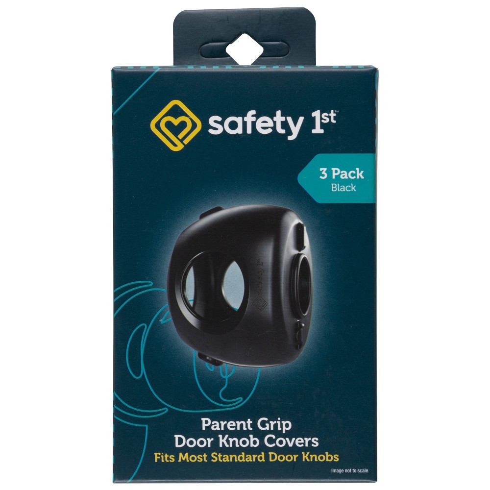 Safety 1st Parent Grip Door Knob Covers - 3pk - Matte Black