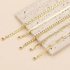 Gold Bracelets - Real 14K Women's Cute Tennis Cubic Beaded Link Paperclip Dainty Bracelet Pack - 3 of 4