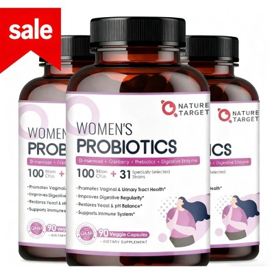 Nature Target Women’s Digestive Health Probiotics, 100 Billion CFUs+31 strains of probiotics-90ct*3