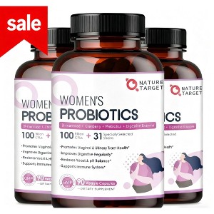 Nature Target Women’s Digestive Health Probiotics, 100 Billion CFUs+31 strains of probiotics-90ct*3 - 1 of 4