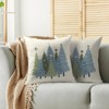 Christmas Pillow Covers 18X18 Set of 2, Sage Green Blue Xmas Tree Winter Holiday Theme Print - 4 of 4
