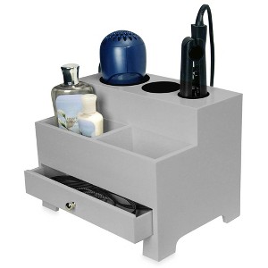 OnDisplay Makayla Deluxe Hair Tool and Accessory Organization Station (Gray) - 1 of 3