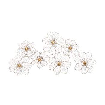 Metal Floral Foiled Wire Wall Decor Gold - Olivia & May