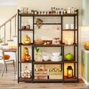 YONWAY 5-Tier Extra Wide Baking Rack With 11 Metal Hooks And Durable Steel Frame Utility Pantry Rack For Kitchens,Home Offices, Living Rooms,Corridors - 2 of 4