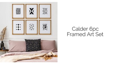 Modern Abstract Geometric 6-Piece Black & White Art Print Set