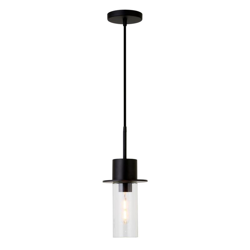 Hampton &#38; Thyme 6.5&#34; Wide Pendant with Glass Shade Blackened Bronze/Clear, 4 of 9