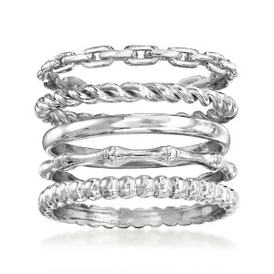Ross-Simons Sterling Silver Jewelry Set: 5 Stackable Rings - 1 of 4