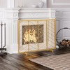 Costway 39''x31'' Single Panel Fireplace Screen Spark Guard Fence Chevron Gold Finish - 4 of 4
