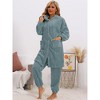 INSPIRE CHIC Women's Flannel Winter Button Up Long Hoodies with Pockets Matching Long Pants Pajama Sets  2 Pcs - 2 of 4