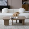 PAGED L-Shape Coffee Table Modern Minimalist Living Room Table with Curved-Panel Supporting Legs, Center Table for Living Room, Study - 4 of 4