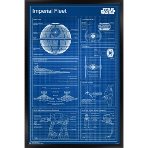 Trends International Star Wars: Saga - Imperial Blueprint Framed Wall Poster Prints - 1 of 4