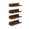 FurnitureR Wood Floating Shelves for Wall, 15.75 Inch Wide Rustic Wooden Floating Shelves, WallMounted Display for Living Room, Brown - 2 of 4