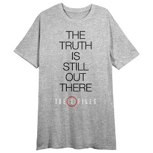 The X-Files The Truth Is Still Out There Crew Neck Short Sleeve Gray Heather Women's Night Shirt - 1 of 2
