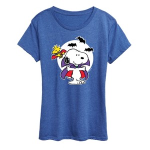 Women's - Peanuts - Snoopy Woodstock Vampire Short Sleeve Graphic T-Shirt - 1 of 4
