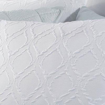 White King Microfiber Ogee Textured Duvet Set