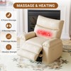 Oversized Power Rocker Swivel Recliner Chair - Heat and Massage,  Ergonomic PU Leather Single Sofa, Tall Back, Padded Seat, Lazy Chair - 4 of 4