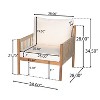 Sapphtopaz Outdoor Dining Chairs Modern Outdoor Patio Chairs with Wood Frame, Cushions for Garden, Balcony - 4 of 4