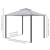 Aghana Digitals Gray Patio Gazebo: 9.6'x11.6' Steel Frame Outdoor Canopy with 2-Tier Roof, Mesh - 2 of 4