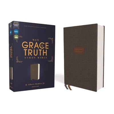 Niv, the Grace and Truth Study Bible, Cloth Over Board, Gray, Red Letter, Comfort Print - by  Zondervan (Hardcover)