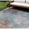 Teal Blue And Blush Abstract Washable Indoor Outdoor Area Rug - 2 of 4