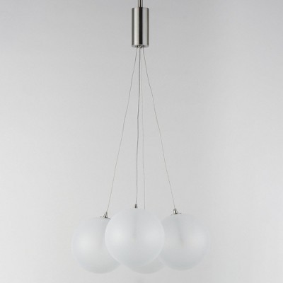 Satin Nickel Frosted Glass LED Globe Pendant Light