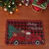 Unique Bargains Christmas Place Mats Flax Black Red Green 11.8"x17.7" 2 Pcs - 2 of 4