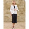 Hobemty Women Double Breasted Notched Lapel 3/4 Sleeve Contrast Trim Fully Lined Formal Work Office Suit Jacket Blazer - 2 of 4