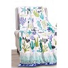 Plazatex Nautical plush Decorative Ocean Coral Machine Washable Throw 50" X 60" White & Blues - 2 of 4