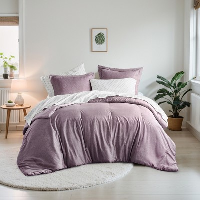 7Pcs Bed in a Bag Solid Comforter Set, Modern Chic Style Boho Soft Bedding for All Seasons, Lightweight Breathable Premium Bed Set with Pillow Cases