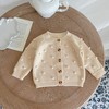 MyKids-USA Baby Solid Color Fur-Ball Patched Design Cardigan - 3 of 4