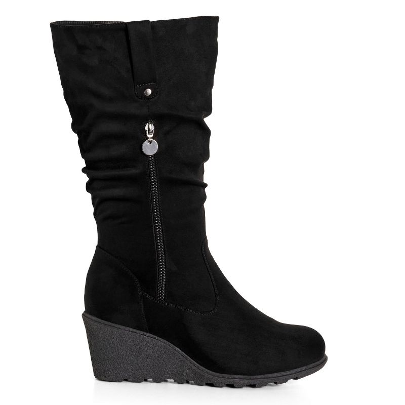 Women's Wide Fit Imperial Tall Boot - Black | EVANS, 2 of 9