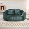 LOVMOR Modern Bean Bag Sofa with 2 Pillows, Oversized Chenille Bean Bag Lazy Sofa, High Back Floor Sofa Lounge Chair, for Gaming Reading Relaxing - 2 of 4